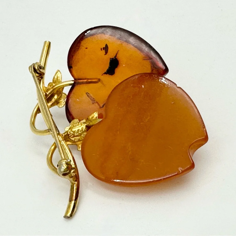 Amber Guild Vintage Apple 12k GF Signed Brooch Pin